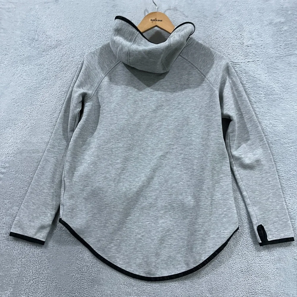 Nike Tech Jacket‎ Womens XS Gray Full Zip Fleece Cape Hoodie Athleisure Workout